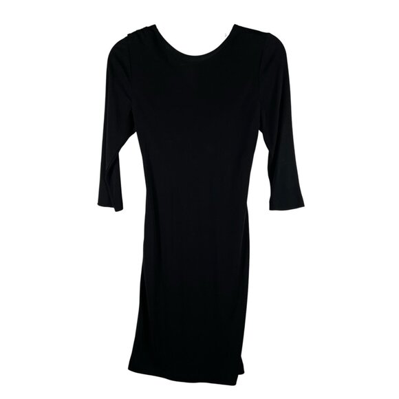 ESCADA Women's Blue Stretch Lined Ruched Long Sleeve Midi Dress Size 36 Designer - Picture 1 of 8